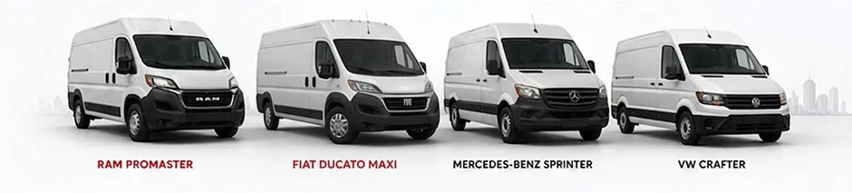 RAM ProMaster, Ford Transit, Mercedes-Benz Sprinter и VW Crafter